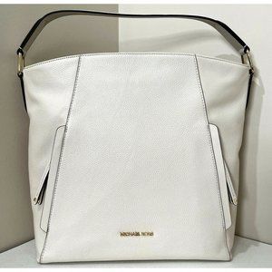 New Michael Kors Evie Shoulder Bag Leather Light Cream